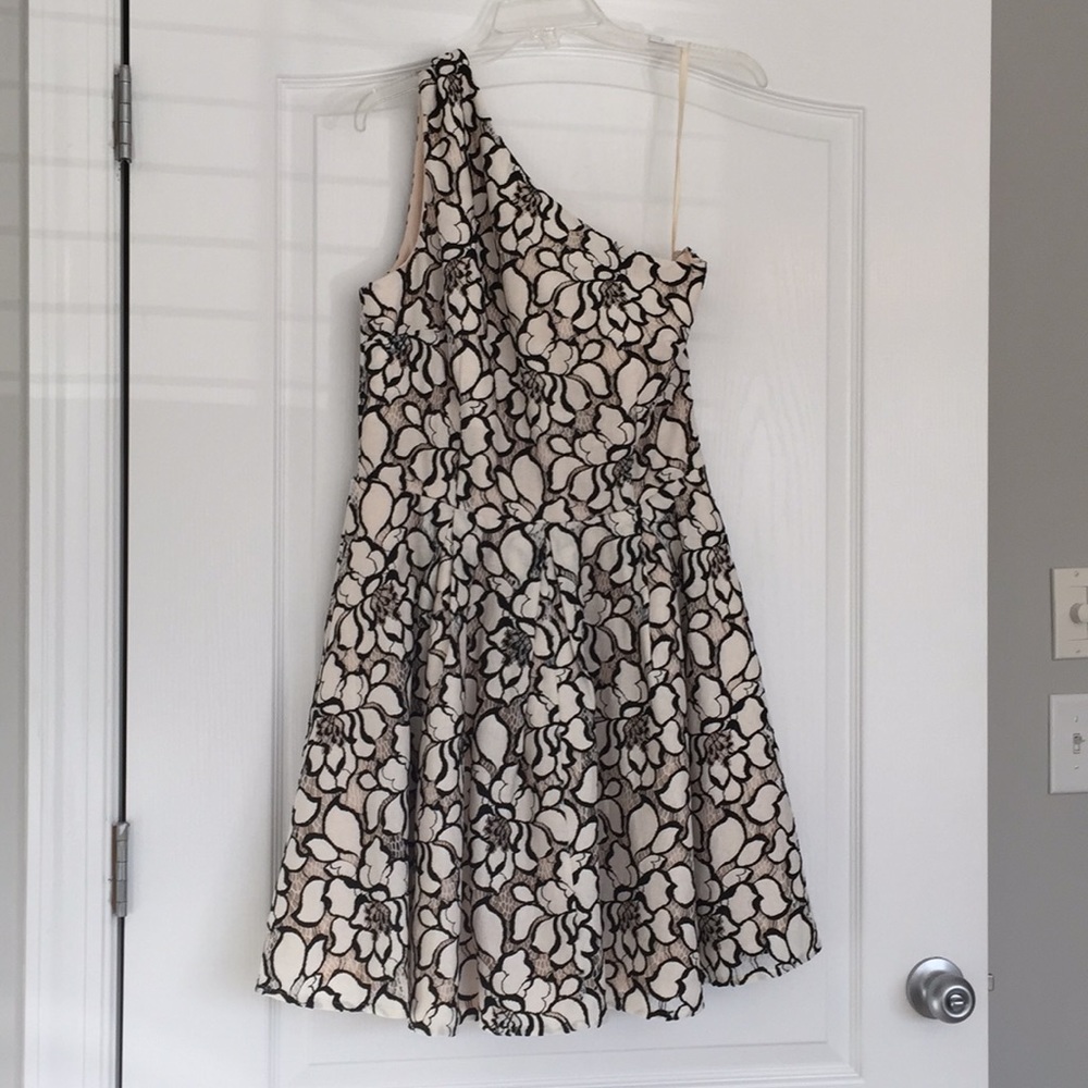 ASOS one shoulder laser cut floral party dress